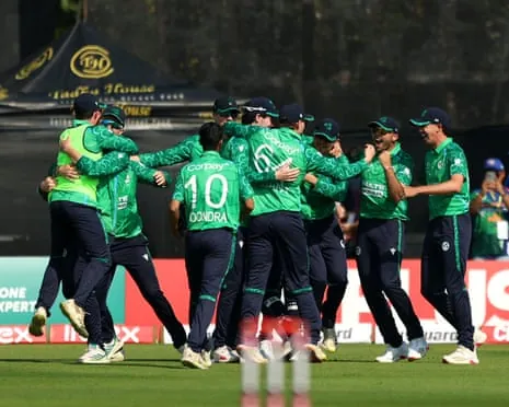 Ireland cricketers celebrate