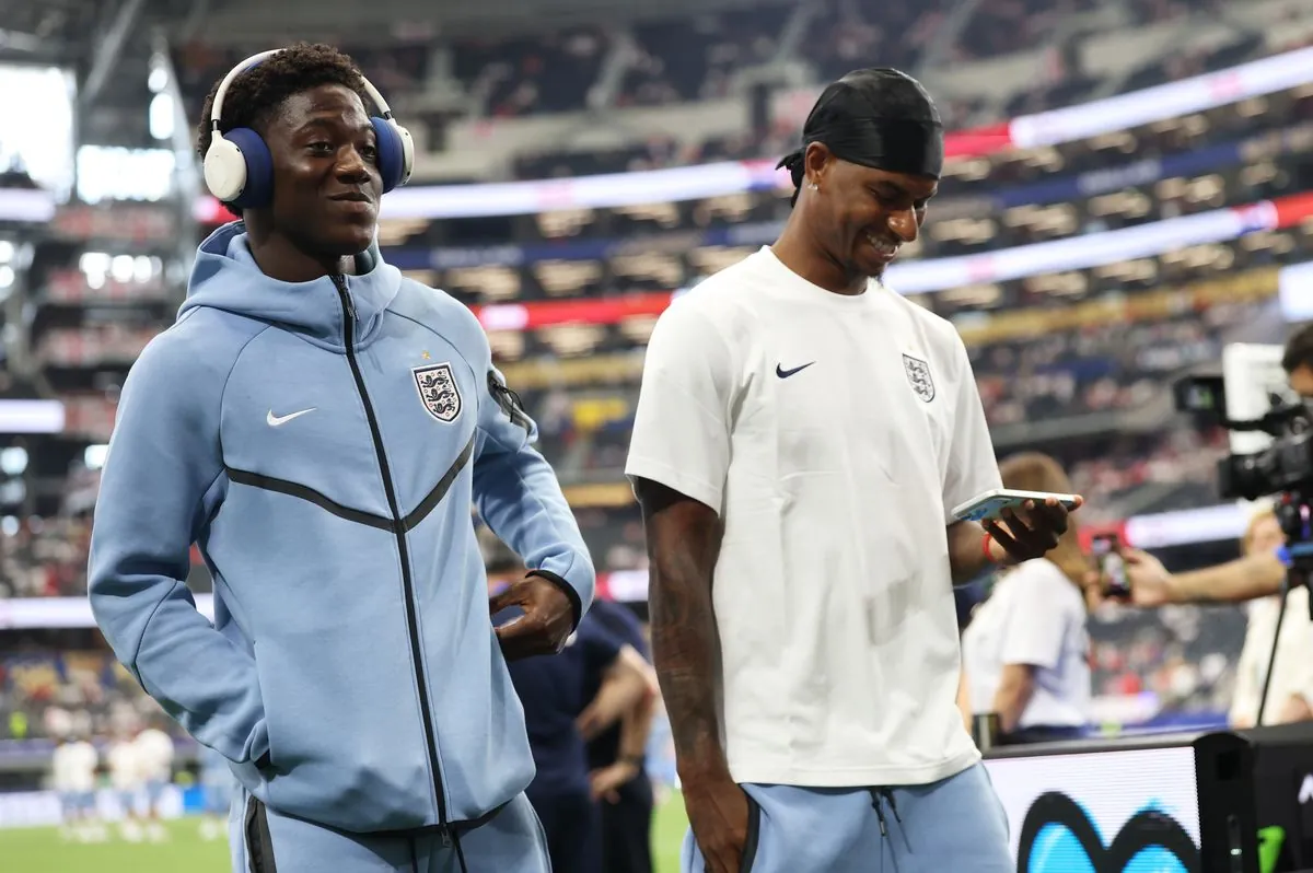 Kobbie Mainoo and Marcus Rashford